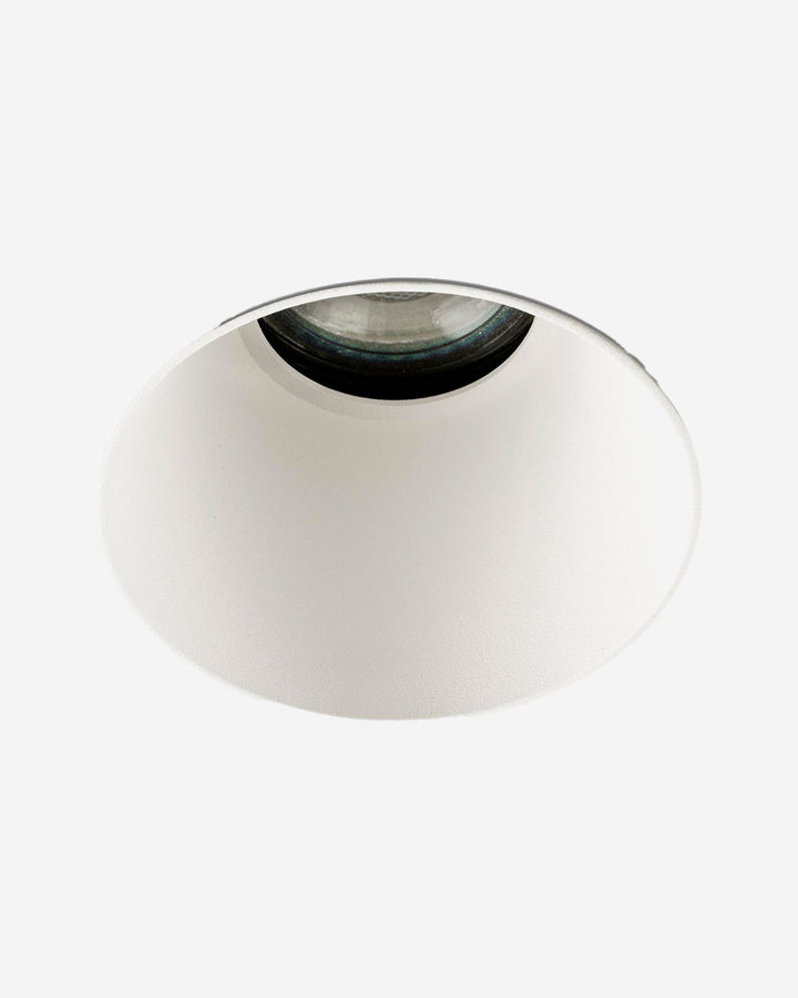 foco empotrable redondo de aluminio y cristal blanco mate ø8 x 12,5 cm