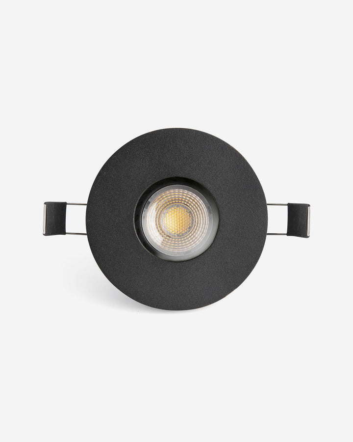foco empotrable redondo de aluminio y cristal negro ø9,8 x 3,7 cm 10 w ip65 corte ø 85