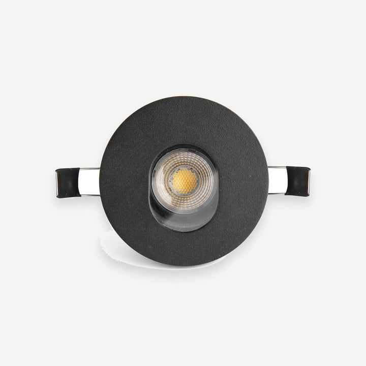 Ronde zwarte richtbare inbouwspot van aluminium en glas Ø9,8 x 3,7 cm 10 W IP65 uitsparing ø 85