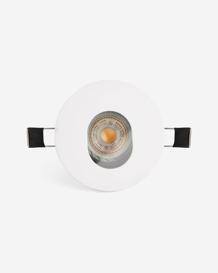 foco empotrable redondo orientable de aluminio y cristal blanco ø9,8 x 3,7 cm 10 w ip65 corte ø 85