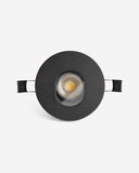 foco empotrable redondo orientable de aluminio y cristal negro ø9,8 x 3,7 cm 10 w ip65 corte ø 85