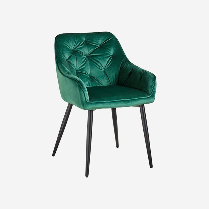 Sillón SENZA Terciopelo / Negro sobre fondo gris de estudio