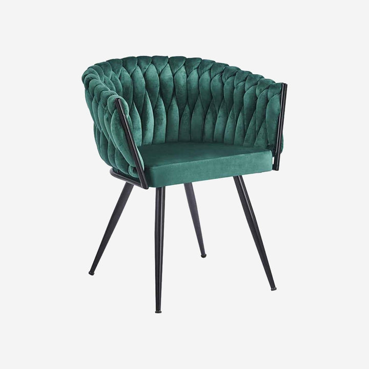 Sillón DAVINE Terciopelo / Negro sobre fondo gris de estudio