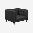 WILLOW Black Faux Leather Bench