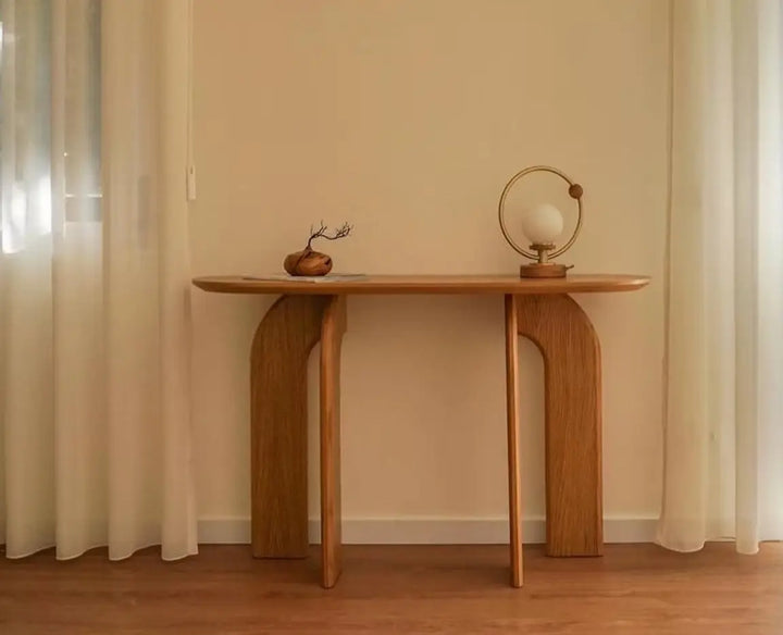 mesa consola hana de madera de roble clara studio silva ruben silva