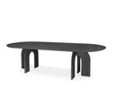 mesa de comedor color negro de madera maciza 