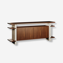 aparador de madera y travertino moderno