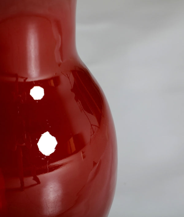 JARRÓN ARITZ rojo con acabado lacado en vidrio
