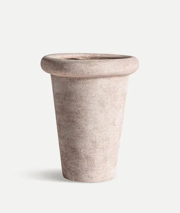 DOLLEY vaas, lichtbruin met decoratieve textuur.