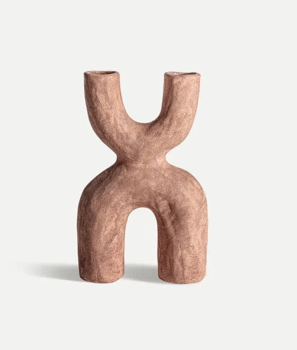 Jarrón MEZIN elaborado en cerámica con acabado en color marrón - Jarrones y centros - El Workshop - cerámica