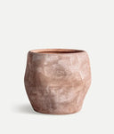 MEZIN vaas van keramiek met een warme natuurlijke bruine afwerking