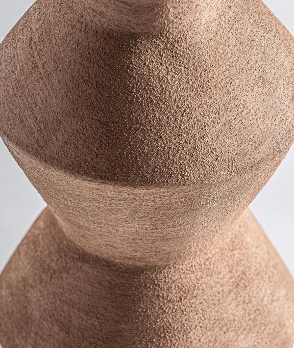 NERAC bruine keramische vaas met structuurafwerking