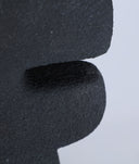 JARRÓN NIVEO en resina negra rugosa