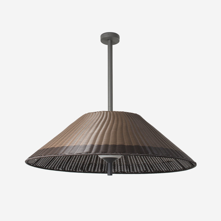 lámpara colgante de exterior de aluminio gris oscuro y mimbre sintético ø105 cm 2 alturas 15 w ip54, vista 2