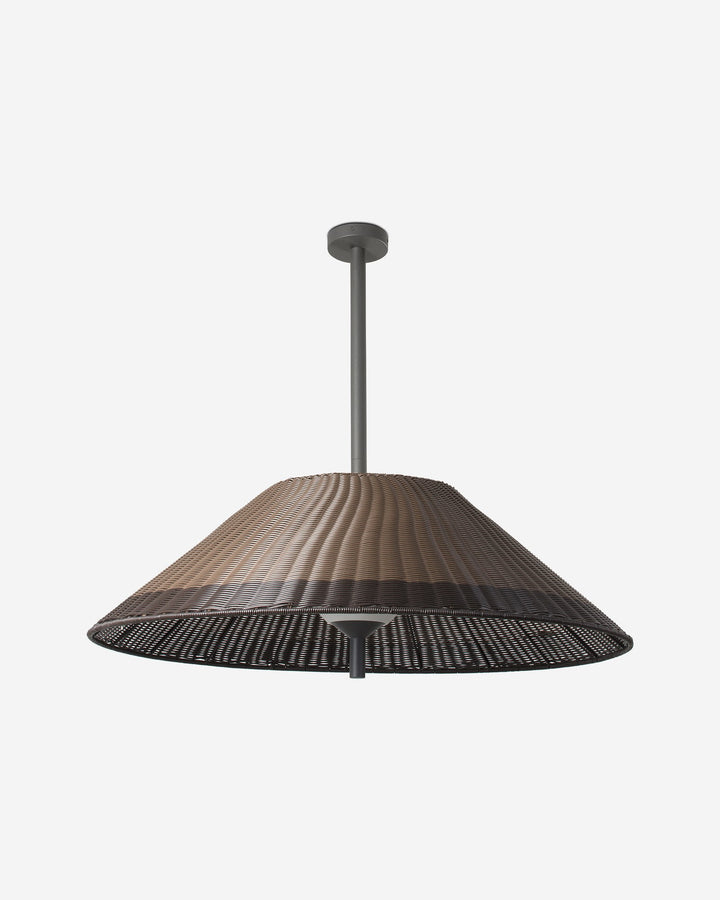lámpara colgante de exterior de aluminio gris oscuro y mimbre sintético ø105 cm 2 alturas 15 w ip54, vista 2