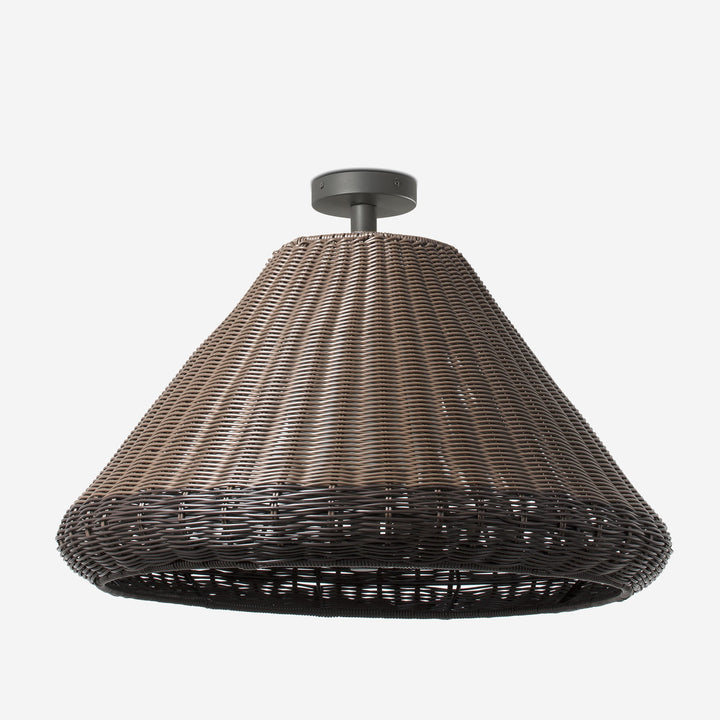 lámpara colgante de exterior de aluminio gris oscuro y mimbre sintético ø66,5 cm 2 alturas 15 w ip54, vista 2
