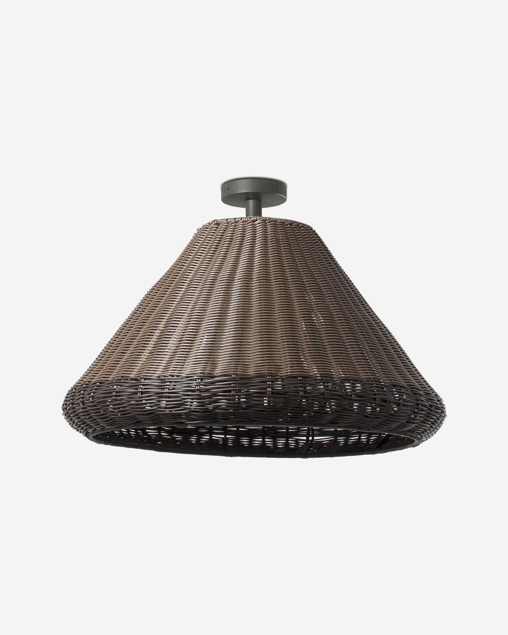 lámpara colgante de exterior de aluminio gris oscuro y mimbre sintético ø66,5 cm 2 alturas 15 w ip54, vista 2