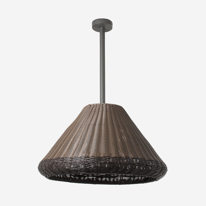 lámpara colgante de exterior de aluminio gris oscuro y mimbre sintético ø66,5 cm 2 alturas 15 w ip54, vista 3