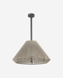 lámpara colgante de exterior de aluminio y polietileno gris oscuro ø66,5 cm 2 alturas 15 w ip54, vista 5