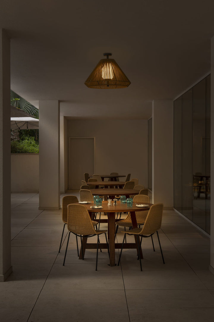 lámpara colgante de exterior de aluminio y polietileno gris oscuro ø66,5 cm 2 alturas 15 w ip54