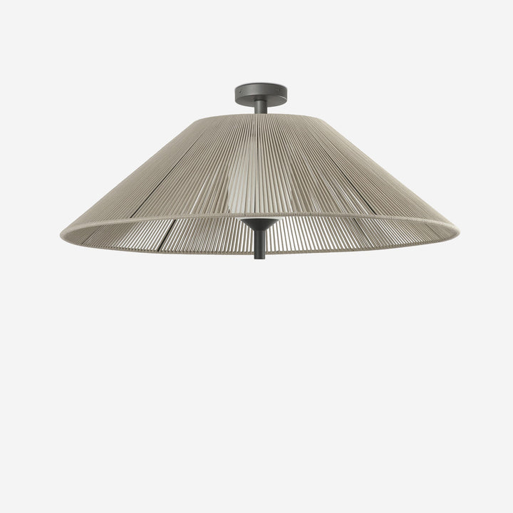 lámpara colgante de exterior de aluminio y textil gris oscuro ø105 cm 2 alturas 15 w ip54