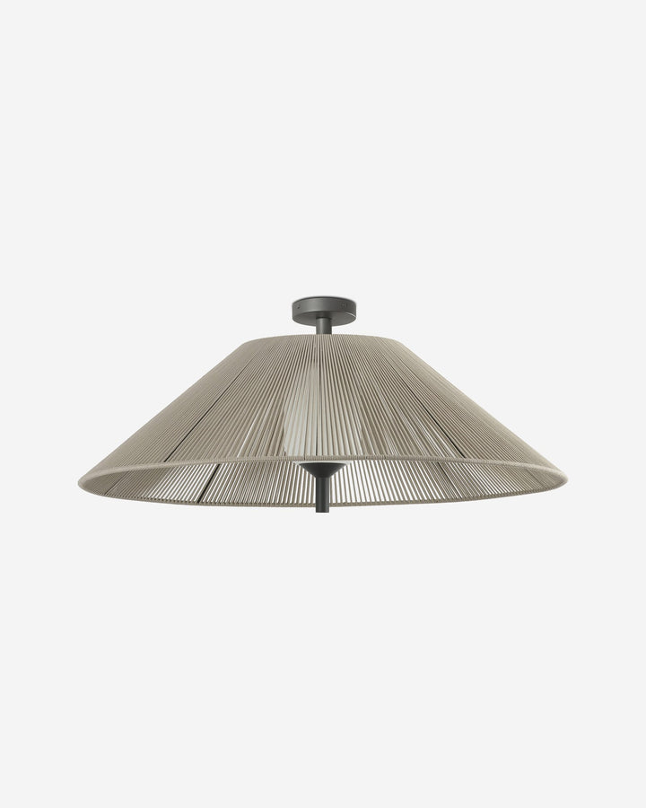 lámpara colgante de exterior de aluminio y textil gris oscuro ø105 cm 2 alturas 15 w ip54