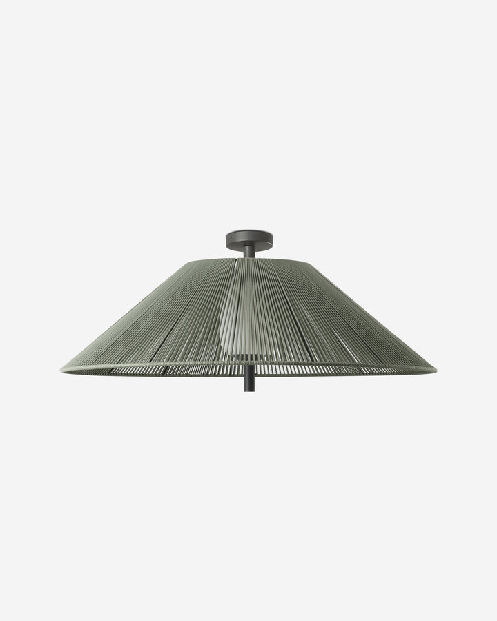 lámpara colgante de exterior de aluminio y textil gris oscuro ø105 cm 2 alturas 15 w ip54, vista 2