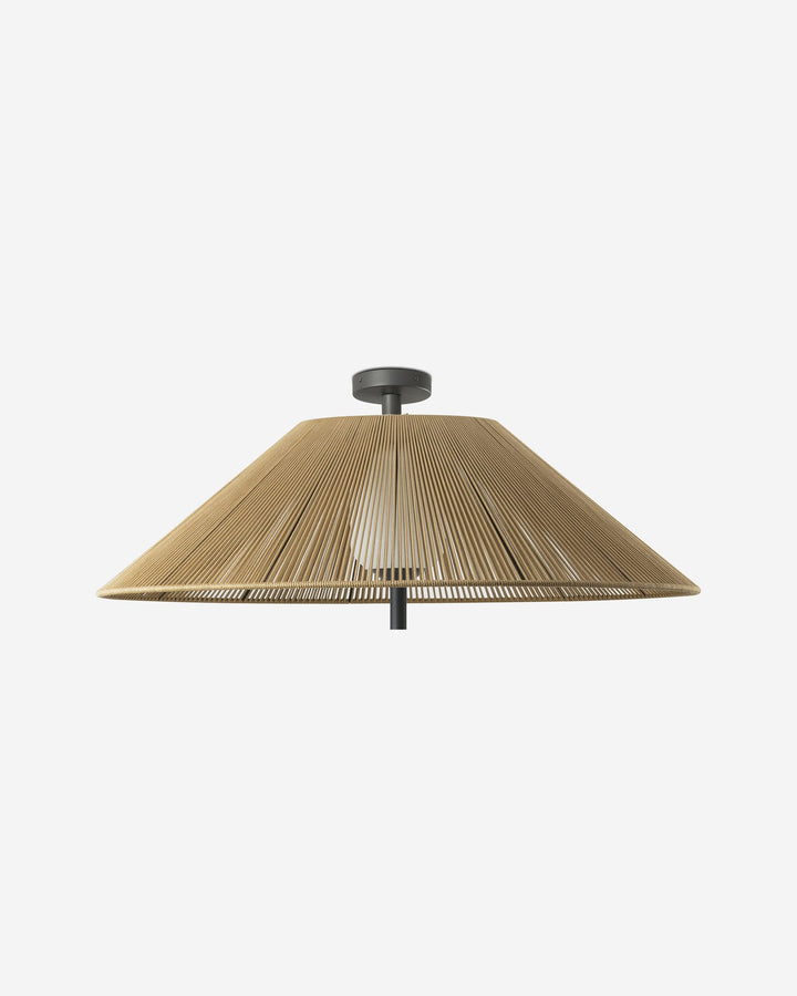 lámpara colgante de exterior de aluminio y textil gris oscuro ø105 cm 2 alturas 15 w ip54, vista 3