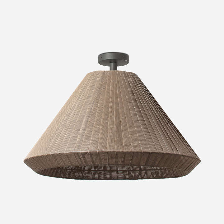 lámpara colgante de exterior de aluminio y textil gris oscuro ø66,5 cm 2 alturas 15 w ip54, vista 2