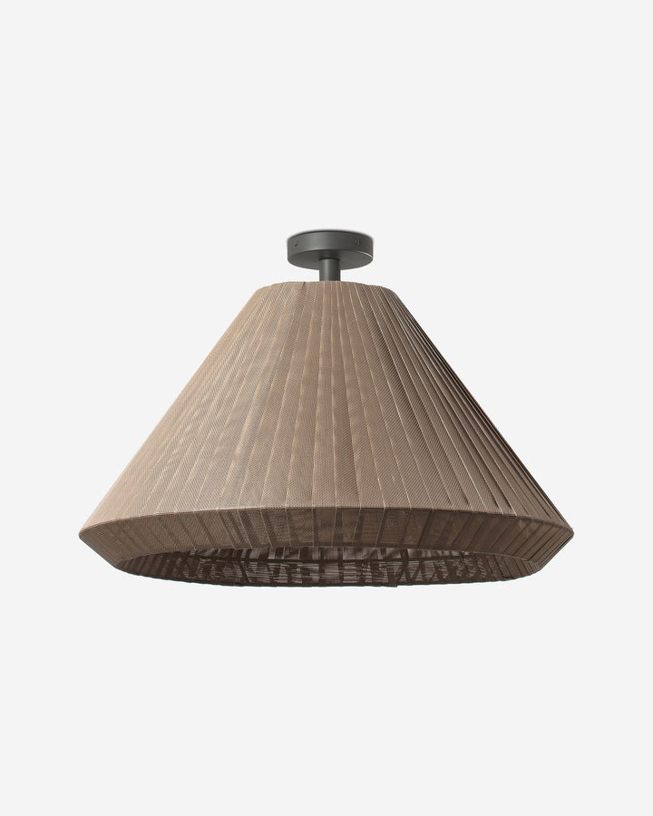 lámpara colgante de exterior de aluminio y textil gris oscuro ø66,5 cm 2 alturas 15 w ip54, vista 2