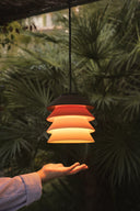 lámpara colgante de exterior de silicona y polietileno multicolor ø18 x 24,1 cm 12 w ip65, ambiente