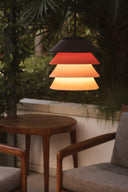 lámpara colgante de exterior de silicona y polietileno multicolor ø18 x 24,1 cm 12 w ip65, ambiente