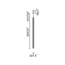 lámpara colgante de policarbonato transparente 93,5 cm vertical u horizontal empotrable sin marco 18 w 2700 k haz 270°, medidas