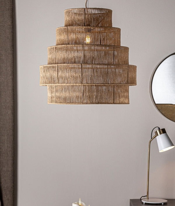 LÁMPARA DE COLGAR KHED esencia boho en yute natural