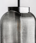 LÁMPARA DE TECHO LYRA vidrio gris translúcido con textura lineal, moderno y sobrio