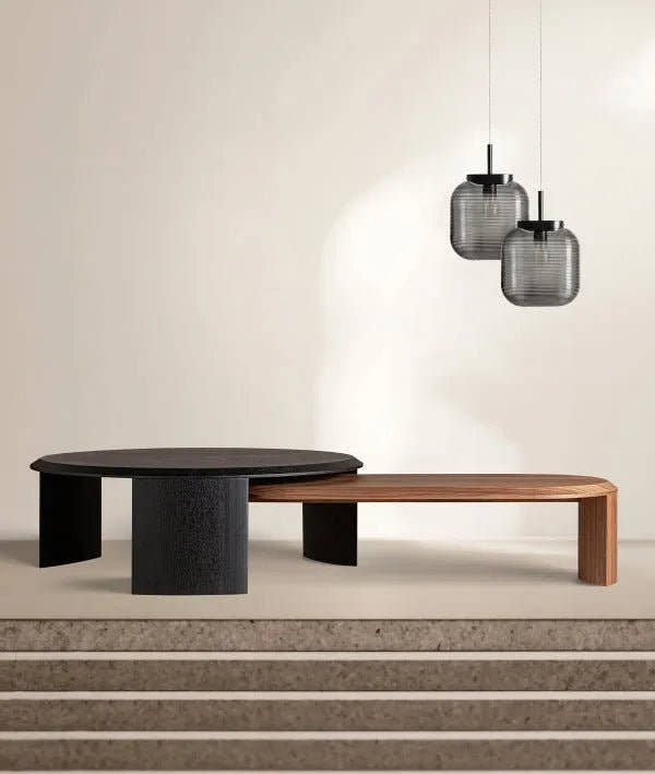 LÁMPARA DE TECHO LYRA vidrio gris translúcido con textura lineal, moderno y sobrio - Lámparas de techo - El Workshop - vidrio