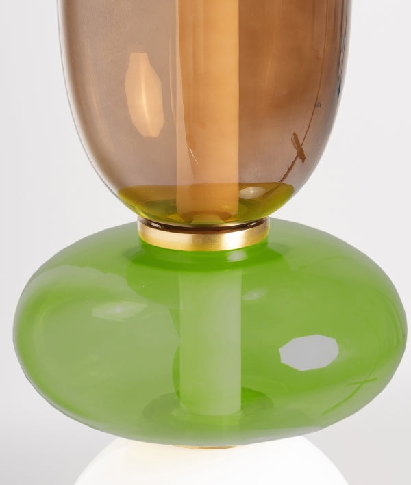 MICAH plafondlamp, veelkleurig glas met gouden details