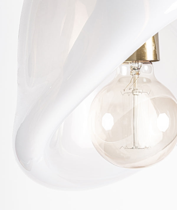 NAIA PLAFONDLAMP ondoorzichtig wit glas met een gladde en glanzende afwerking