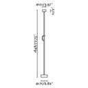 lámpara de pie de acero y aluminio negro satinado ø17,5 x 184,8 cm, medidas
