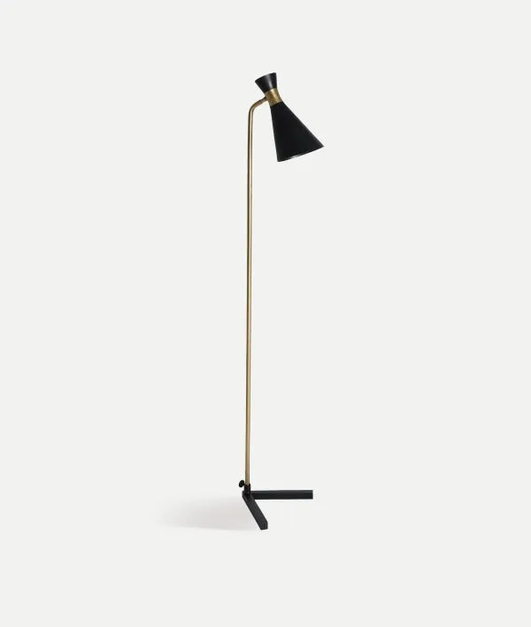 ZWART-GOUD VLOERLAMP