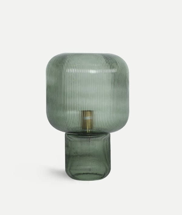 LÁMPARA DE MESA SIRA sofisticación en verde y oro - Lámparas de mesa - El Workshop - cristal