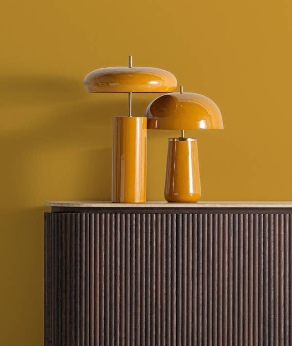 ZALK contemporary style table lamp in mustard