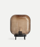 ZARIA TAFELLAMP doorschijnend amberkleurig glas met visgraatstructuur