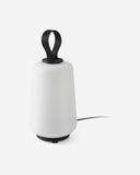 lámpara portátil recargable de exterior de textil y polietileno blanco ø20 x 34 cm 12 w ip54, vista 2