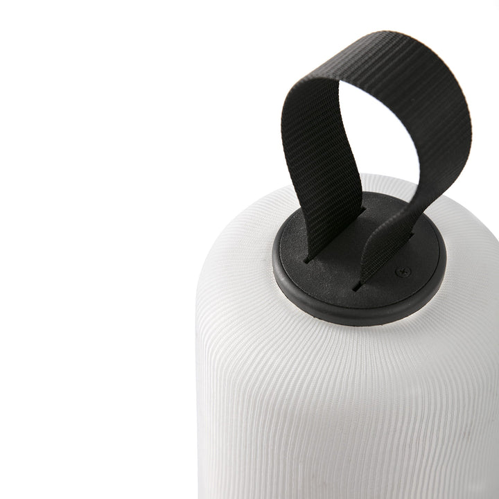 lámpara portátil recargable de exterior de textil y polietileno blanco ø20 x 34 cm 12 w ip54, vista 3