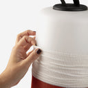 lámpara portátil recargable de exterior de textil y polietileno blanco y naranja ø20 x 34 cm 12 w ip54, vista 4