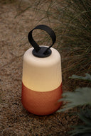 lámpara portátil recargable de exterior de textil y polietileno blanco y naranja ø20 x 34 cm 12 w ip54, vista 5