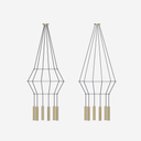 Lámpara Rose Colgante Chandelier Circular 25 - Latón pulido mate sobre fondo gris de estudio