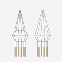 Lámpara Rose Colgante Chandelier Circular 40 - Latón pulido mate sobre fondo gris de estudio