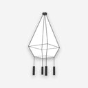 Lámpara Rose Colgante Chandelier Square 16 - Negro mate sobre fondo gris de estudio